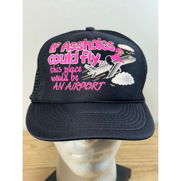 Vintage Funny If A**holes Could Fly This Would Be Airport Snapback Hat Trucker - Picture 1 of 8